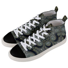 Rustic Silver And Gold Spirals Men s Mid-top Canvas Sneakers by SpinnyChairDesigns