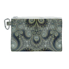 Rustic Silver And Gold Spirals Canvas Cosmetic Bag (large) by SpinnyChairDesigns