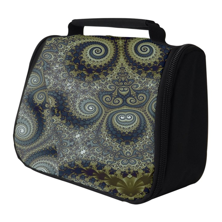 Rustic Silver and Gold Spirals Full Print Travel Pouch (Small)