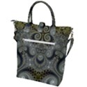 Rustic Silver and Gold Spirals Buckle Top Tote Bag View2