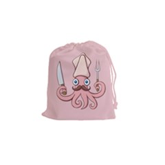 Squid Chef Cartoon Drawstring Pouch (small)