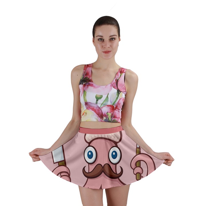 Squid Chef Cartoon Mini Skirt