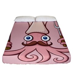 Squid Chef Cartoon Fitted Sheet (california King Size) by sifis