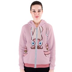 Squid Chef Cartoon Women s Zipper Hoodie