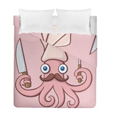 Squid Chef Cartoon Duvet Cover Double Side (full/ Double Size) by sifis