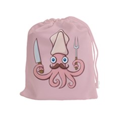 Squid Chef Cartoon Drawstring Pouch (xl) by sifis