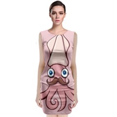 Squid Chef Cartoon Sleeveless Velvet Midi Dress by sifis