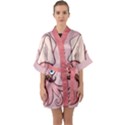 Squid Chef Cartoon Half Sleeve Satin Kimono  View1