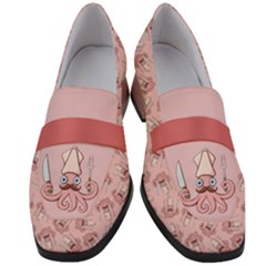 Squid Chef Cartoon Women s Chunky Heel Loafers by sifis