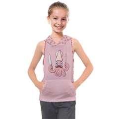 Squid Chef Cartoon Kids  Sleeveless Hoodie by sifis