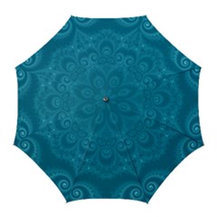 Cerulean Blue Spirals Golf Umbrellas by SpinnyChairDesigns