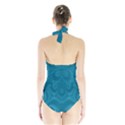 Cerulean Blue Spirals Halter Swimsuit View2