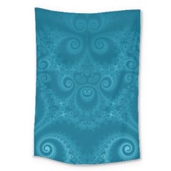 Cerulean Blue Spirals Large Tapestry by SpinnyChairDesigns