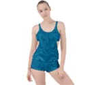 Cerulean Blue Spirals Boyleg Tankini Set  View1