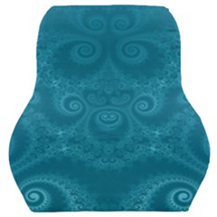 Cerulean Blue Spirals Car Seat Back Cushion  by SpinnyChairDesigns