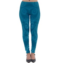 Cerulean Blue Spirals Lightweight Velour Leggings by SpinnyChairDesigns