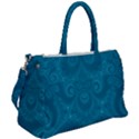 Cerulean Blue Spirals Duffel Travel Bag View2