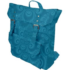 Cerulean Blue Spirals Buckle Up Backpack by SpinnyChairDesigns