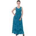 Cerulean Blue Spirals Empire Waist Velour Maxi Dress View1