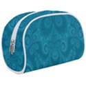 Cerulean Blue Spirals Makeup Case (Medium) View1