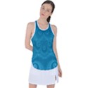 Cerulean Blue Spirals Racer Back Mesh Tank Top View1