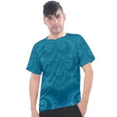 Cerulean Blue Spirals Men s Sport Top by SpinnyChairDesigns