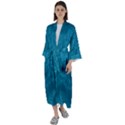 Cerulean Blue Spirals Maxi Satin Kimono View1