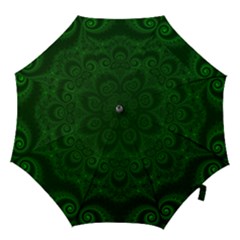 Emerald Green Spirals Hook Handle Umbrellas (large) by SpinnyChairDesigns