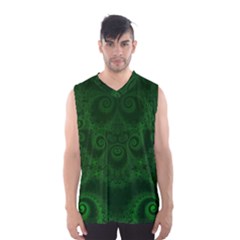 Emerald Green Spirals Men s Basketball Tank Top by SpinnyChairDesigns