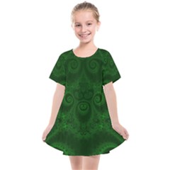 Emerald Green Spirals Kids  Smock Dress by SpinnyChairDesigns