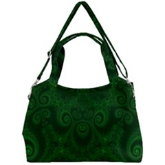 Emerald Green Spirals Double Compartment Shoulder Bag by SpinnyChairDesigns