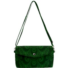 Emerald Green Spirals Removable Strap Clutch Bag by SpinnyChairDesigns