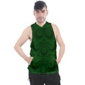 Emerald Green Spirals Men s Sleeveless Hoodie View1