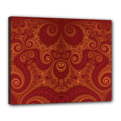 Red And Gold Spirals Canvas 20  X 16  (stretched) by SpinnyChairDesigns