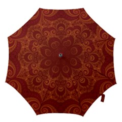 Red And Gold Spirals Hook Handle Umbrellas (medium) by SpinnyChairDesigns