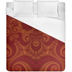 Red And Gold Spirals Duvet Cover (california King Size) by SpinnyChairDesigns