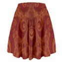 Red and Gold Spirals High Waist Skirt View2