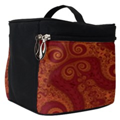 Red And Gold Spirals Make Up Travel Bag (small) by SpinnyChairDesigns