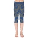 Navy Blue and Gold Swirls Kids  Capri Leggings  View1