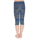 Navy Blue and Gold Swirls Kids  Capri Leggings  View2