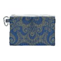 Navy Blue and Gold Swirls Canvas Cosmetic Bag (Large) View1