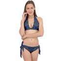 Navy Blue and Gold Swirls Tie It Up Bikini Set View1