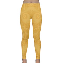 Golden Honey Swirls Classic Yoga Leggings by SpinnyChairDesigns