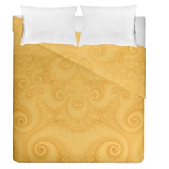 Golden Honey Swirls Duvet Cover Double Side (queen Size) by SpinnyChairDesigns