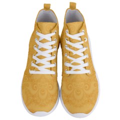 Golden Honey Swirls Men s Lightweight High Top Sneakers by SpinnyChairDesigns