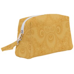 Golden Honey Swirls Wristlet Pouch Bag (large) by SpinnyChairDesigns