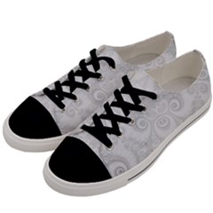 Wedding White Swirls Spirals Men s Low Top Canvas Sneakers by SpinnyChairDesigns