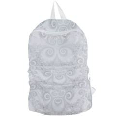 Wedding White Swirls Spirals Foldable Lightweight Backpack by SpinnyChairDesigns