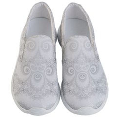 Wedding White Swirls Spirals Men s Lightweight Slip Ons by SpinnyChairDesigns