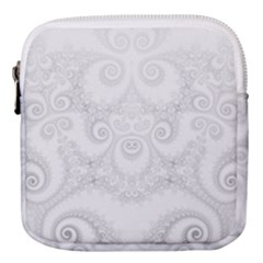 Wedding White Swirls Spirals Mini Square Pouch by SpinnyChairDesigns